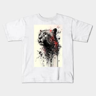 Jaguar Ink Painting Portrait Kids T-Shirt